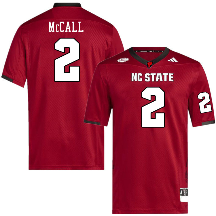 Men #2 Grayson McCall NC State Wolfpack College Football Jerseys Stitched-Red